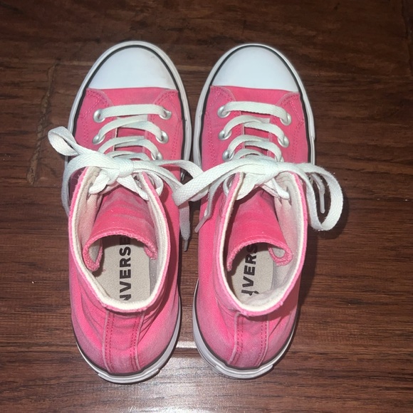 Converse Allstar Chuck Taylor hightop platform sneakers pink & white shoes 6.5 - Picture 3 of 15
